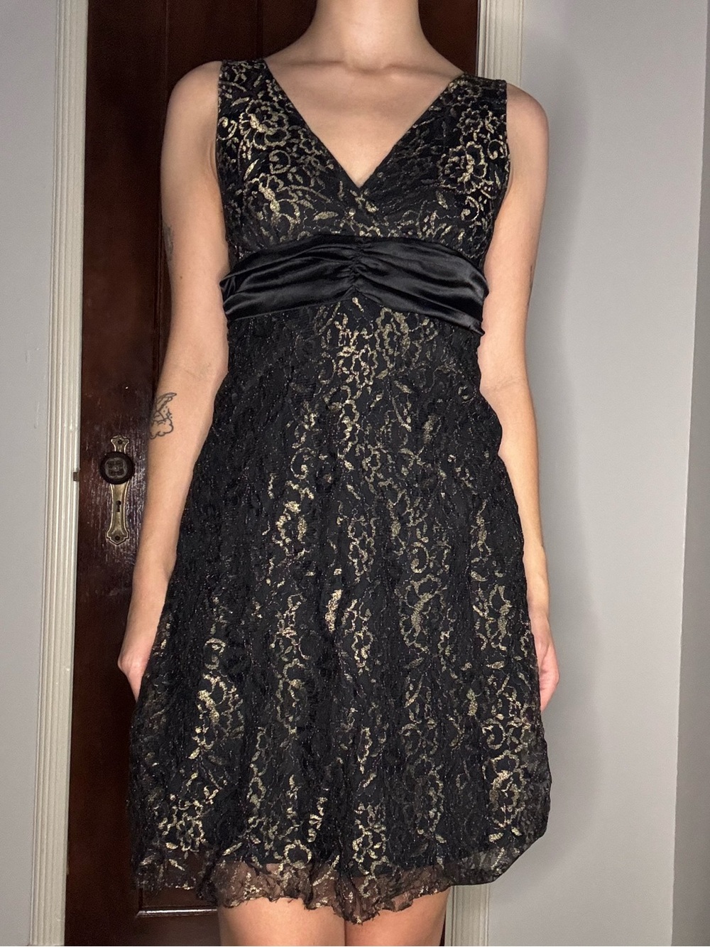 Wet Seal y2k black lace dress with satin bow detail